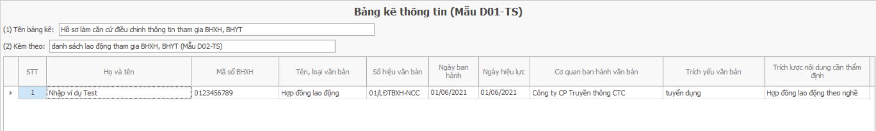 Làm sao để lập mẫu D01-TS (Bảng kê thông tin)? hướng dẫn chi tiết cách lập?