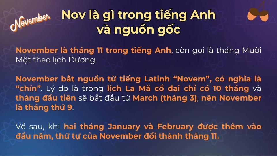 November là tháng mấy trong tiếng Anh? Cách phát âm, ý nghĩa, nguồn gốc