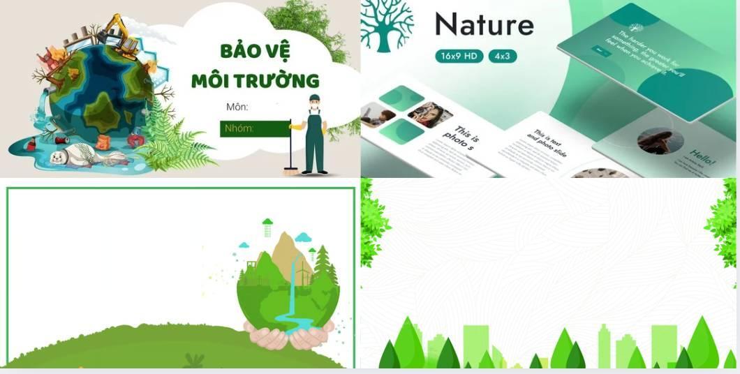 Mẫu hình nền PowerPoint về bảo vệ – ô nhiễm môi trường