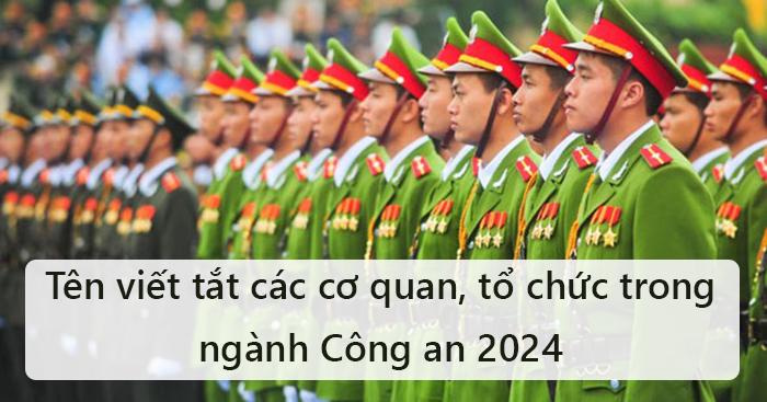 Tên viết tắt các cơ quan, tổ chức trong ngành Công an 2026