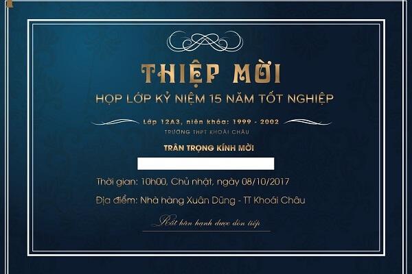 Tham khảo ngay những mẫu thiệp mời họp lớp đẹp, độc đáo, chất lượng