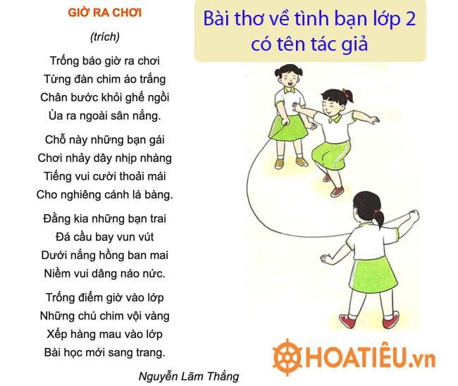 Bài thơ về tình bạn lớp 2 có tên tác giả