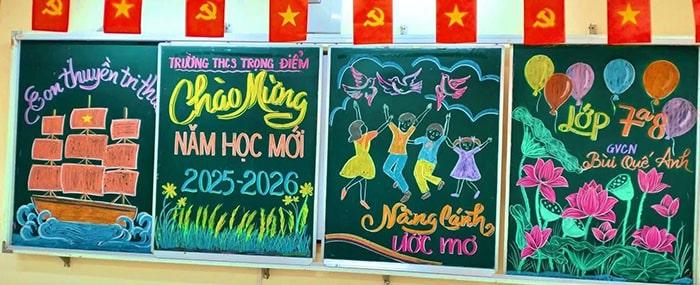 57+ mẫu Trang trí bảng lớp ngày khai giảng 2026