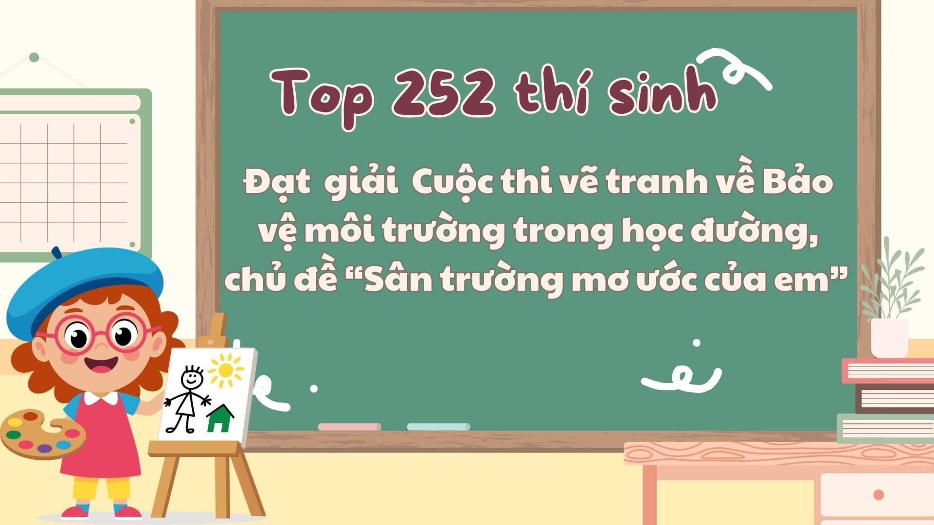Công bố Top 252 thí sinh đạt giải cuộc thi vẽ tranh Bảo vệ môi trường trong học đường lần thứ hai, chủ đề "Sân trường mơ ước của em"