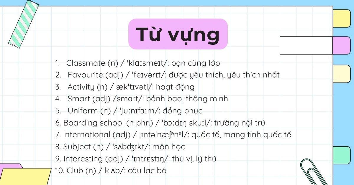 Viết đoạn văn miêu tả ngôi trường bằng tiếng Anh – Bài viết tham khảo