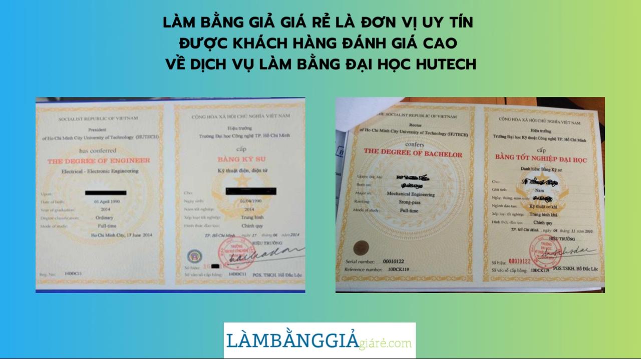 Làm Bằng Đại Học Hutech Phôi Thật Và Hồ Sơ Gốc Tại Trường