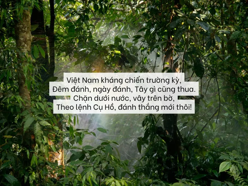 Ca dao kháng chiến thể hiện tinh thần yêu nước và đấu tranh kiên cường