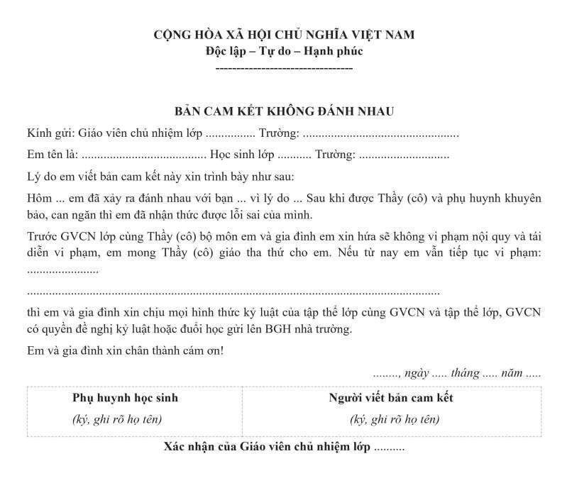 Cách viết bản cam kết của học sinh đầy đủ, chuẩn nhất
