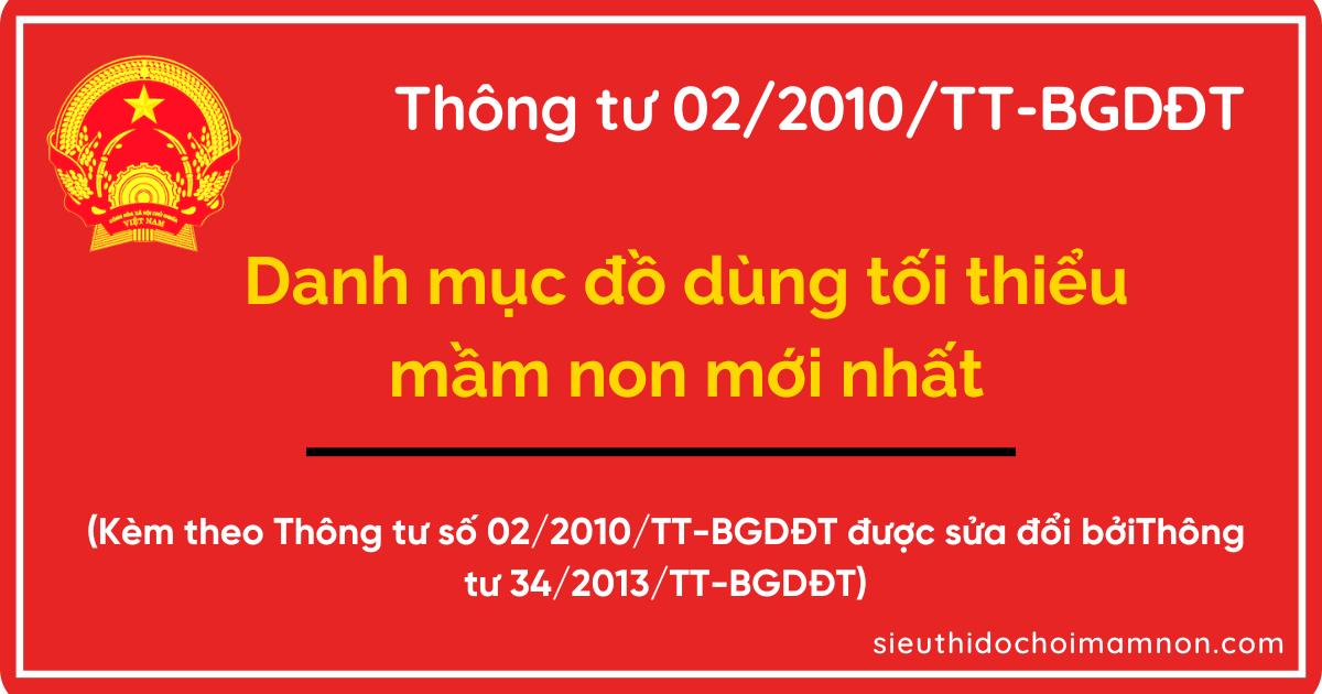 Thông Tư 02 Thiết Bị Đồ Dùng – Đồ Chơi Mầm Non Mới Nhất