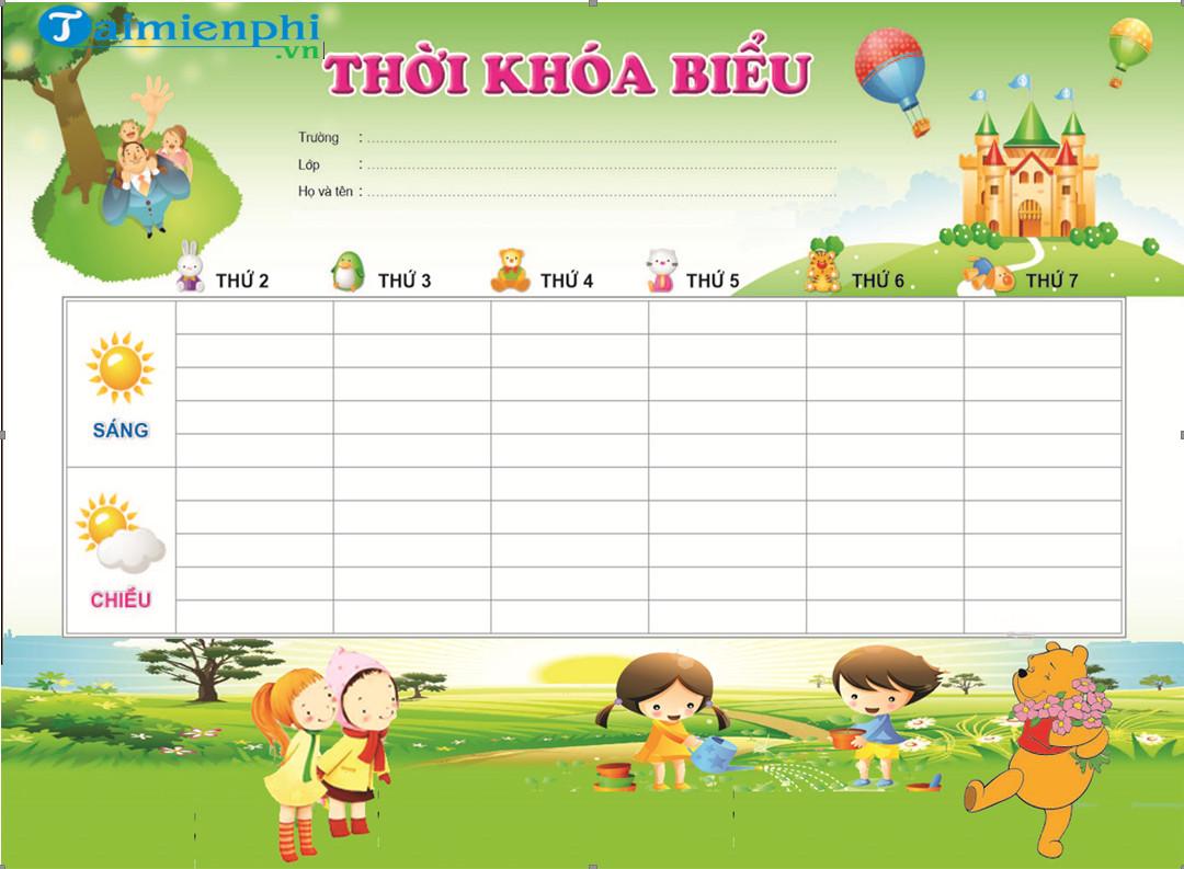 mau thoi khoa bieu tieu hoc