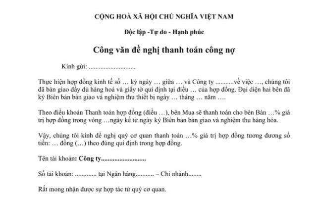 Hướng dẫn viết công văn đòi nợ khách hàng chuẩn