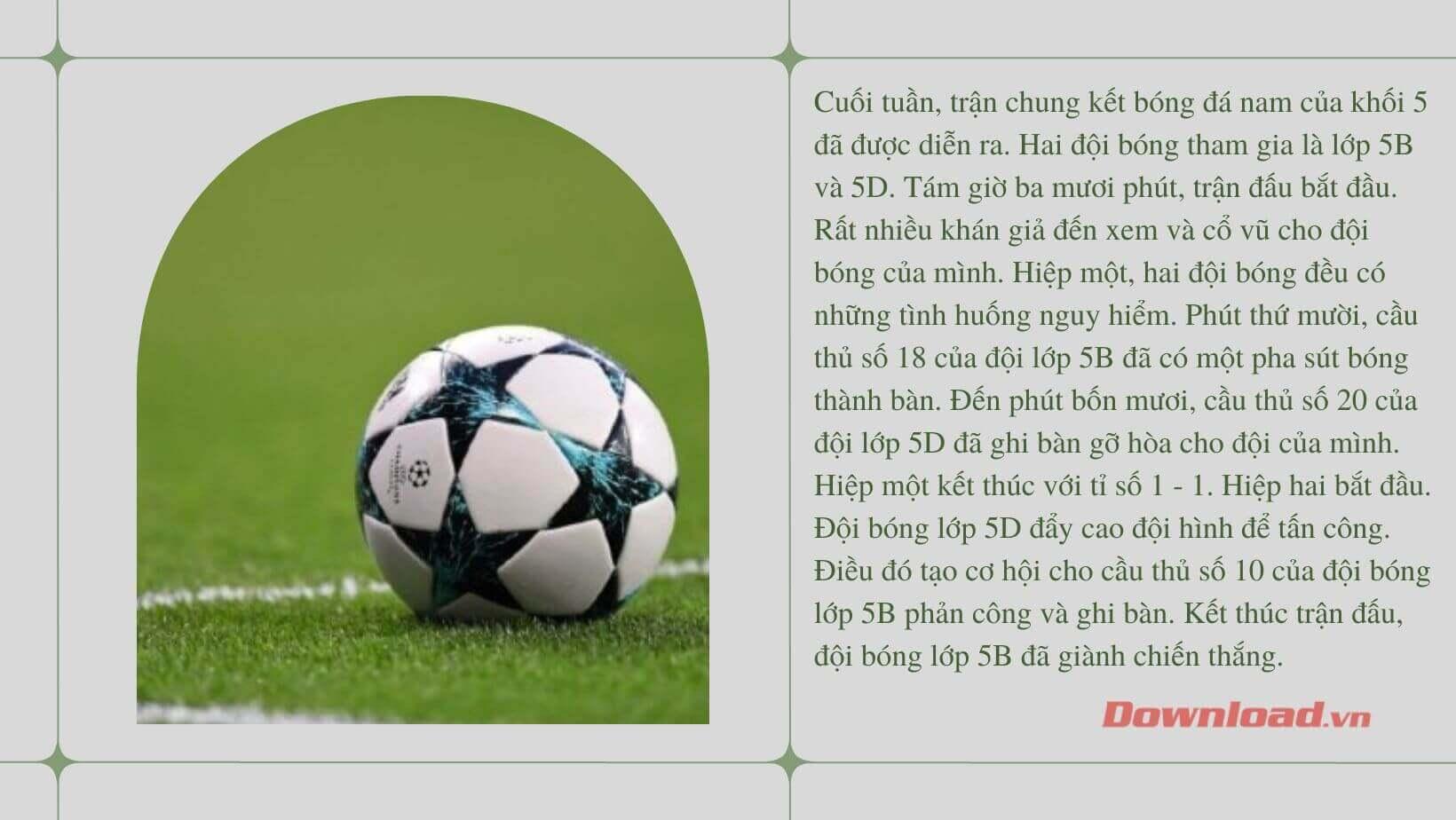 Viết một bản tin ngắn về một hoạt động thể thao ở trường em                               24 đoạn văn mẫu lớp 3