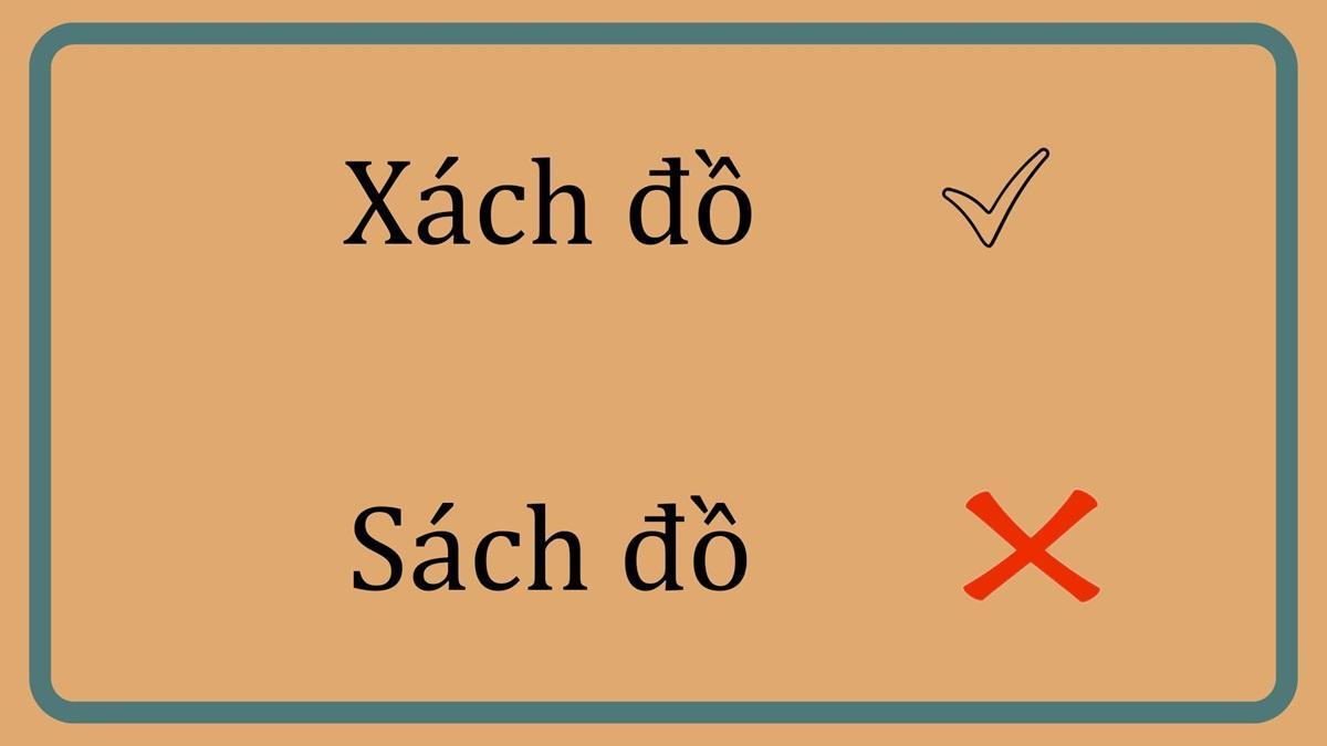 Sách đồ hay xách đồ là đúng chính tả?