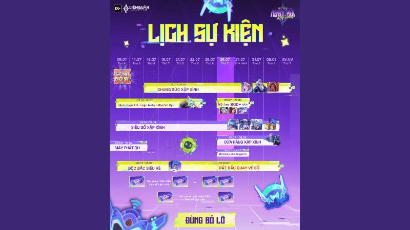 Sự kiện Xập Xình Liên Quân tung cơn mưa quà tặng mùa S3 2025
