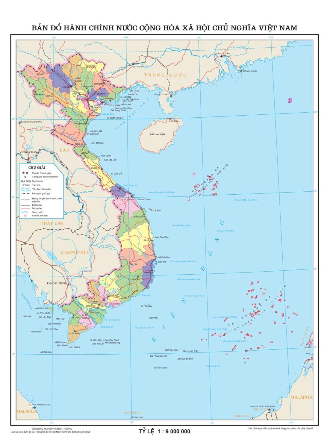 Bản đồ hành chính chi tiết 34 tỉnh, thành mới của Việt Nam